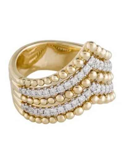 Pre-owned Gabriel & Co. 14k Diamond Bujukan Chevron Ring In Multicolor