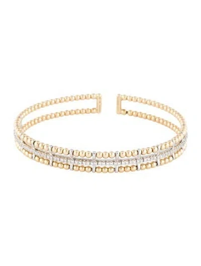 Pre-owned Gabriel & Co. 14k Diamond Bujukan Cuff Bracelet, 6.25" In Multi