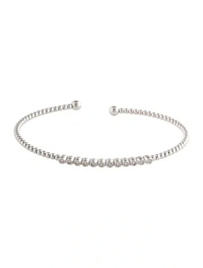 Pre-owned Gabriel & Co. 14k Diamond Bujukan Cuff Bracelet, 7" In Multicolor