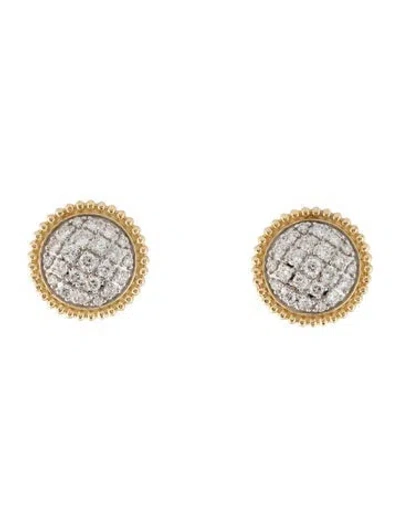 Pre-owned Gabriel & Co. 14k Diamond Bujukan Stud Earrings In Multicolor