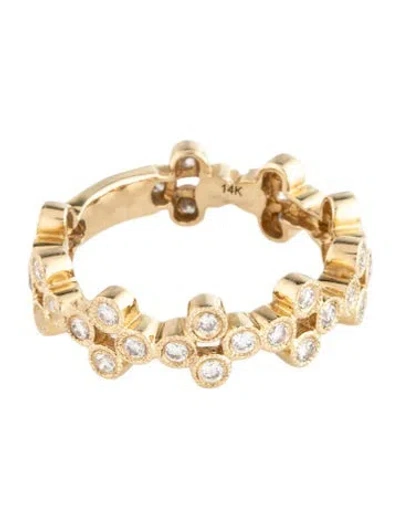 Pre-owned Gabriel & Co. 14k Diamond Cluster Band Ring In Multicolor