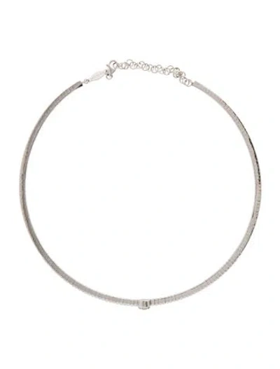 Pre-owned Gabriel & Co. 14k Diamond Cluster Choker Necklace, 15" In Multicolor