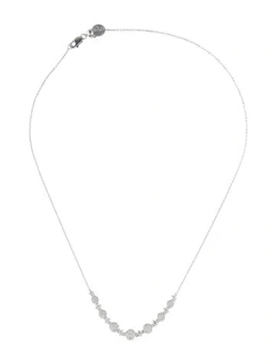 Pre-owned Gabriel & Co. 14k Diamond Collar Station Necklace, 15" In Multicolor