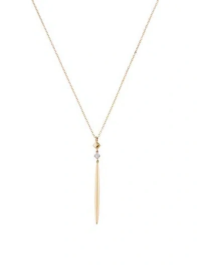 Pre-owned Gabriel & Co. 14k Diamond Contemporary Drop Pendant Necklace, 17.5" In Multi