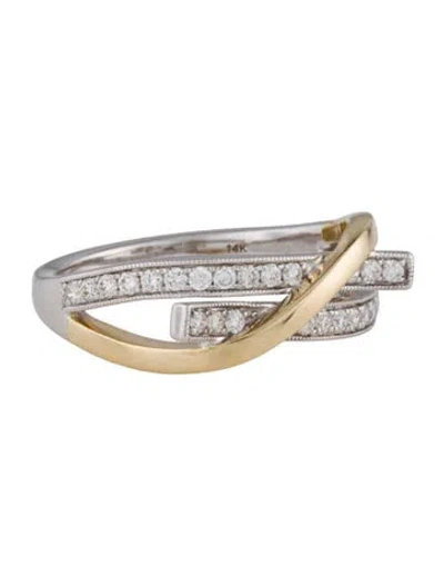 Pre-owned Gabriel & Co. 14k Diamond Criss Crossing Ring In Multicolor