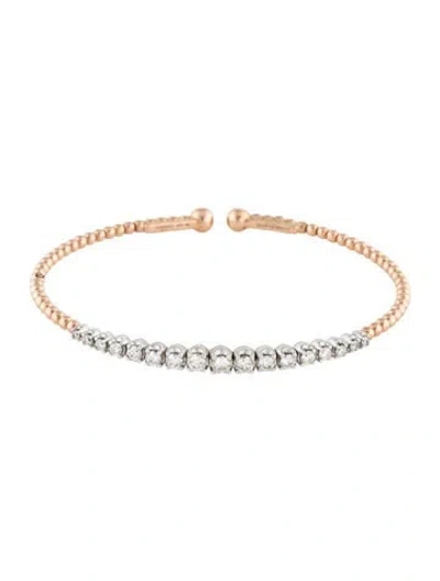 Pre-owned Gabriel & Co. 14k Diamond Cuff, 6.25" In Multicolor