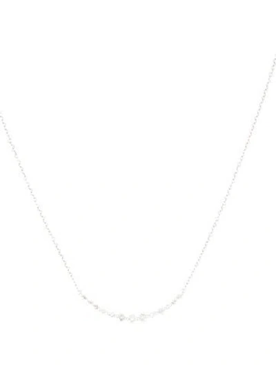 Pre-owned Gabriel & Co. 14k Diamond Curved Bar Pendant Necklace, 17.5" In Multi