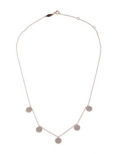 Pre-owned Gabriel & Co. 14k Diamond Disk Fringe Station Necklace, 17.25" In Multicolor