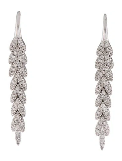 Pre-owned Gabriel & Co. 14k Diamond Elongated Vertical Branch Drop Earrings In Multicolor