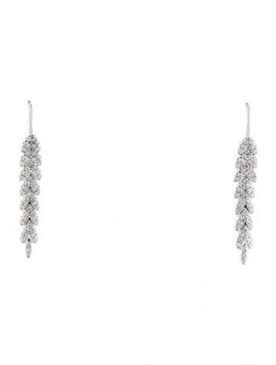 Pre-owned Gabriel & Co. 14k Diamond Elongated Vertical Branch Hoop Drop Earrings In Multicolor