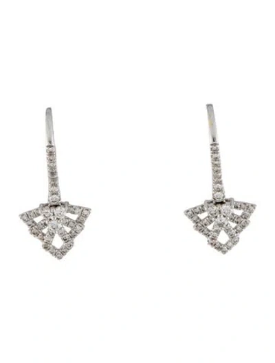 Pre-owned Gabriel & Co. 14k Diamond Fan Drop Earrings In Multi