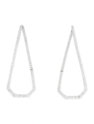 Pre-owned Gabriel & Co. 14k Diamond Geometric Hoop Earrings In Multicolor