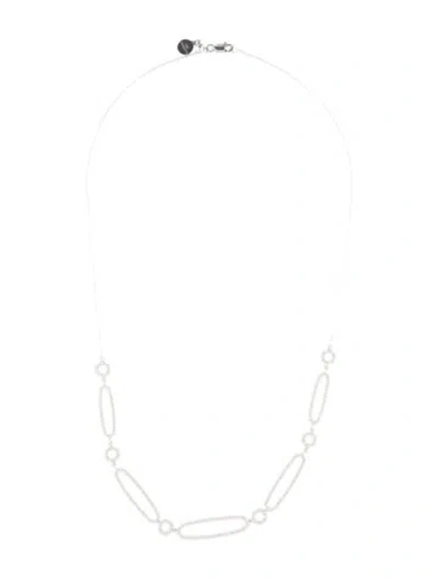 Pre-owned Gabriel & Co. 14k Diamond Geometric Necklace, 17.5" In Multicolor