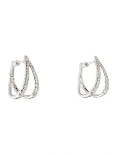 Pre-owned Gabriel & Co. 14k Diamond Hoop Earrings In Multicolor