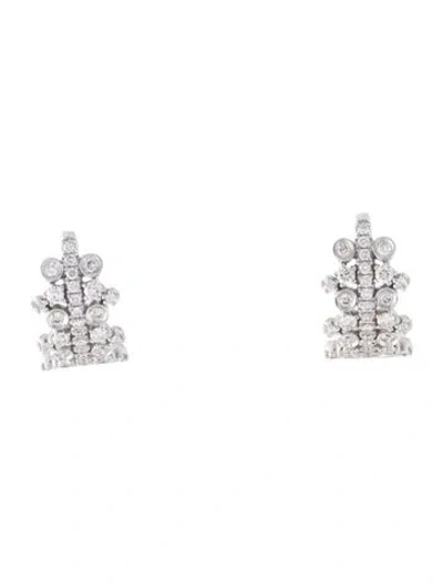 Pre-owned Gabriel & Co. 14k Diamond Huggie Earrings In Multi