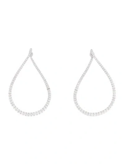 Pre-owned Gabriel & Co. 14k Diamond Intricate Pear Shaped Hoop Earrings In Multicolor