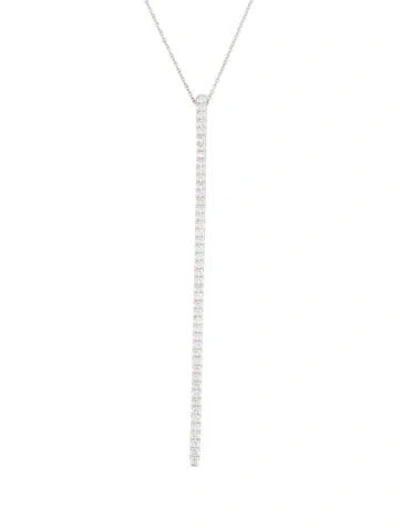Pre-owned Gabriel & Co. 14k Diamond Long Bar Pendant Necklace, 17" In Multi