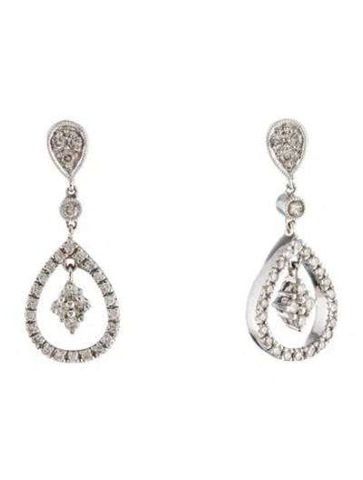 Pre-owned Gabriel & Co. 14k Diamond Lusso Drop Earrings In Multi