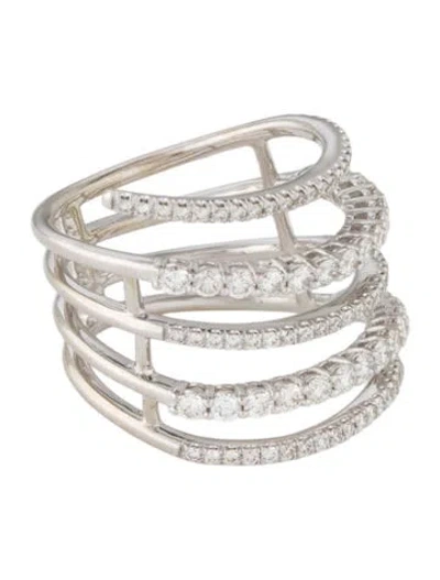 Pre-owned Gabriel & Co. 14k Diamond Multirow Band In Multicolor