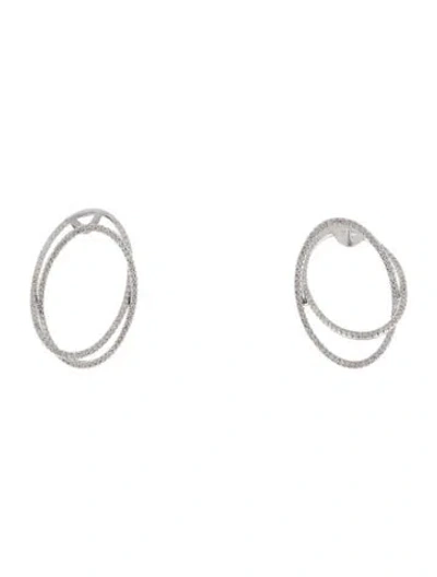 Pre-owned Gabriel & Co. 14k Diamond Oval Drop Earrings In Multicolor