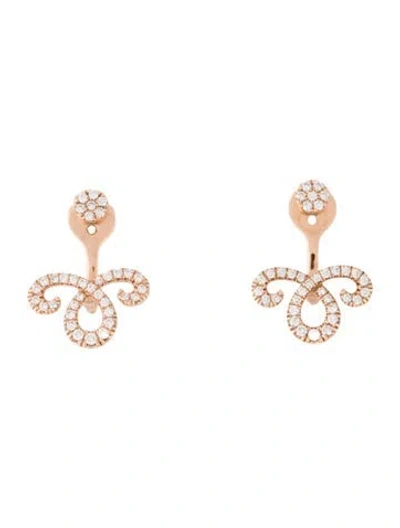 Pre-owned Gabriel & Co. 14k Diamond Pavé Convertible Earring Enhancer Studs In Multicolor