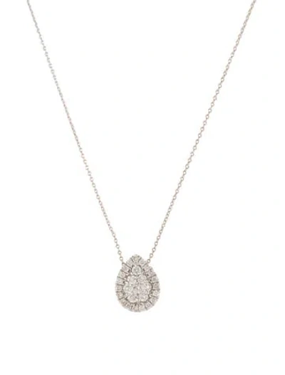 Pre-owned Gabriel & Co. 14k Diamond Pear Cluster Pendant Necklace, 18" In Multi