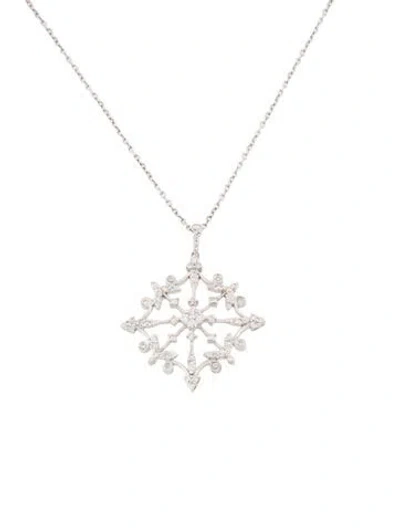 Pre-owned Gabriel & Co. 14k Diamond Pendant Necklace, 16" In Multi