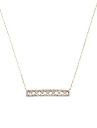 Pre-owned Gabriel & Co. 14k Diamond Pendant Necklace, 17.25" In Multicolor