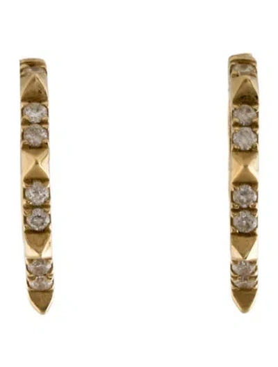 Pre-owned Gabriel & Co. 14k Diamond Pyramid Spike Huggie Earrings In Multicolor