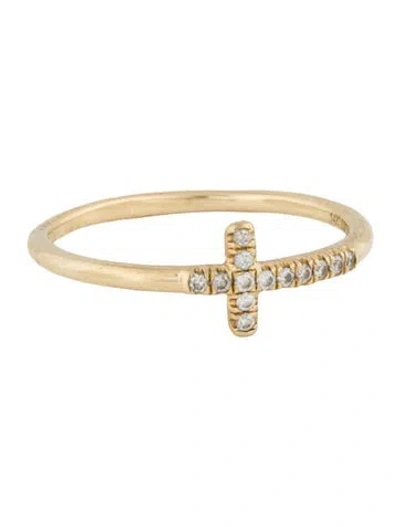 Pre-owned Gabriel & Co. 14k Diamond Sideways Cross Ring In Multi