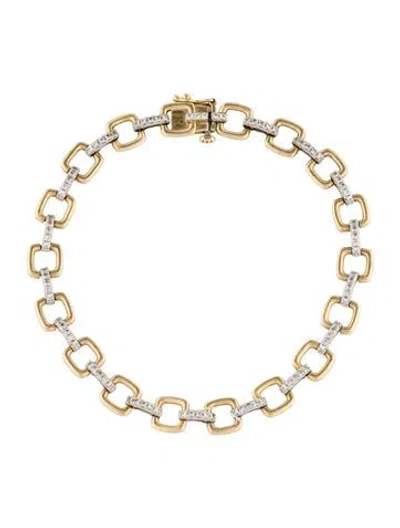 Pre-owned Gabriel & Co. 14k Diamond Square Link Tennis Bracelet, 7" In Multi