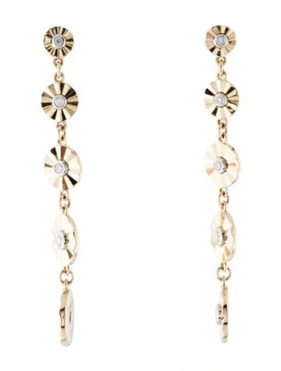 Pre-owned Gabriel & Co. 14k Diamond Station Drop Earrings In Multicolor