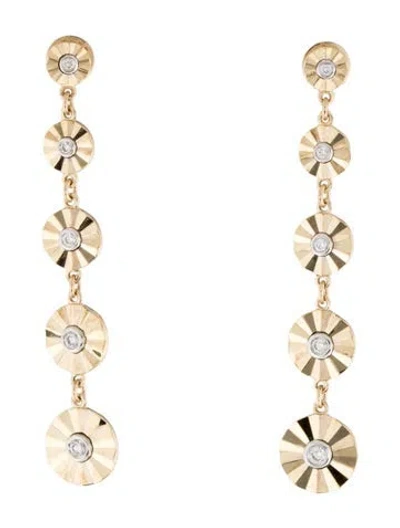 Pre-owned Gabriel & Co. 14k Diamond Station Drop Earrings In Multicolor