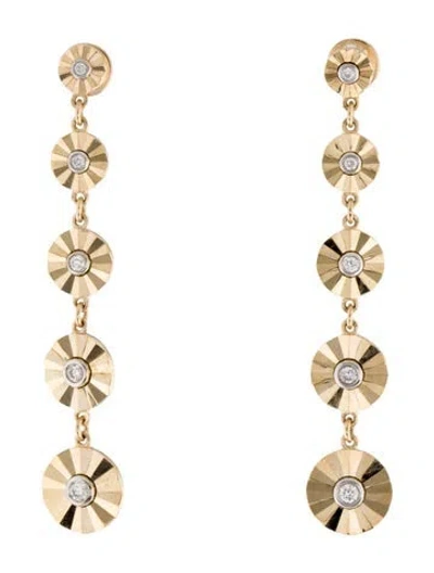 Pre-owned Gabriel & Co. 14k Diamond Station Drop Earrings In Multicolor