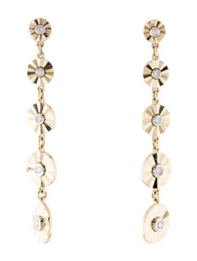 Pre-owned Gabriel & Co. 14k Diamond Station Drop Earrings In Multicolor