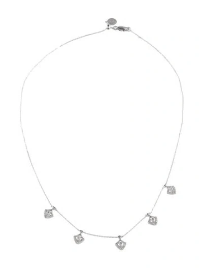 Pre-owned Gabriel & Co. 14k Diamond Station Necklace, 15.5" In Multicolor