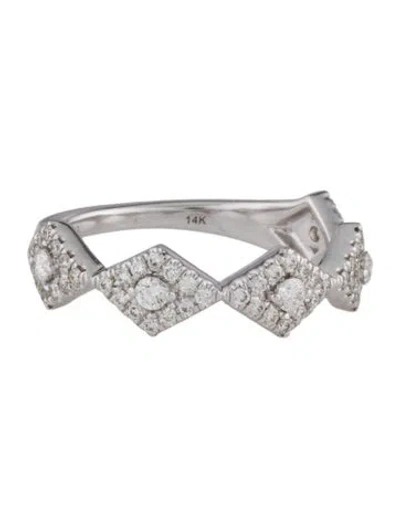 Pre-owned Gabriel & Co. 14k Diamond Station Stackable Ring In Multicolor