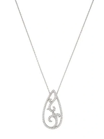 Pre-owned Gabriel & Co. 14k Diamond Swirl Pendant Necklace, 18" In Multi