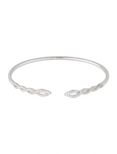 Pre-owned Gabriel & Co. 14k Diamond Twisted Cuff, 7" In Multicolor
