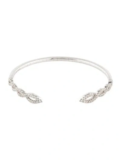 Pre-owned Gabriel & Co. 14k Diamond Twisted Cuff Bangle, 6" In Multicolor