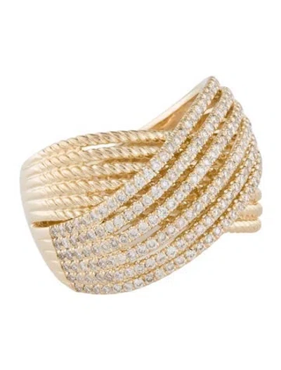 Pre-owned Gabriel & Co. 14k Diamond Twisted Rope Criss-cross Ring In Multicolor