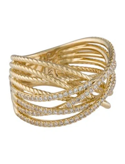 Pre-owned Gabriel & Co. 14k Diamond Twisted Rope Row Ring In Multicolor