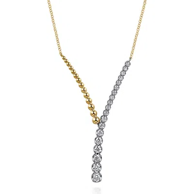 Gabriel & Co. 14k Gold Bead & Stone Y-necklace