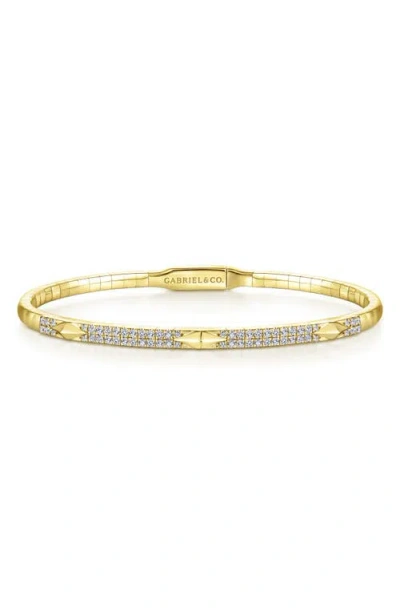 Gabriel & Co. 14k Gold Diamond Bangle In Multi