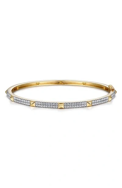 Gabriel & Co. 14k Gold Diamond Pavé Bangle With Pyramid Stations In Multi
