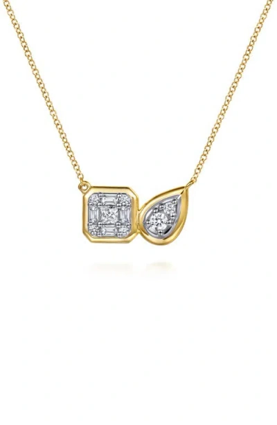 Gabriel & Co. 14k Gold Diamond Pendant Necklace In Multi