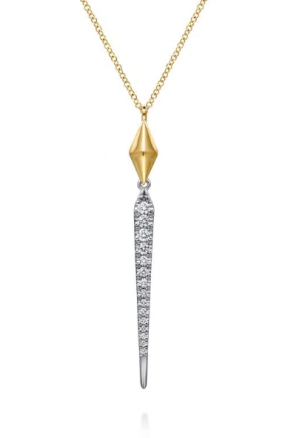 Gabriel & Co. 14k Gold Diamond Spike Pendant Necklace In Multi
