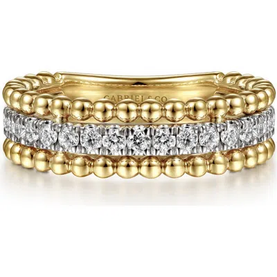 Gabriel & Co. 14k Gold Diamond Stack Ring