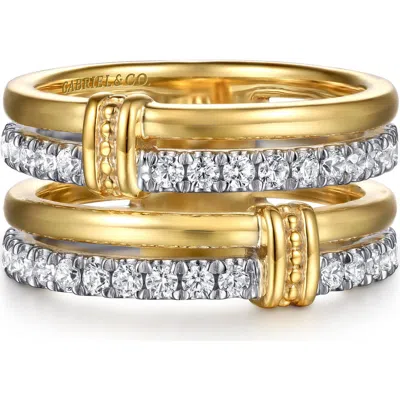 Gabriel & Co. 14k Gold Diamond Stack Ring