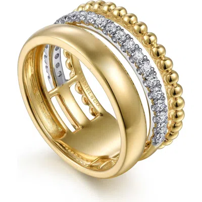 Gabriel & Co. 14k Gold Diamond Stacked Band Ring In Multi